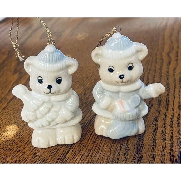 Christmas Ornaments by Trim a Home Hand Painted Porcelain Set 11 Ornaments VTG - Picture 6 of 9